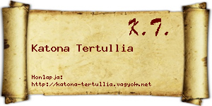 Katona Tertullia névjegykártya